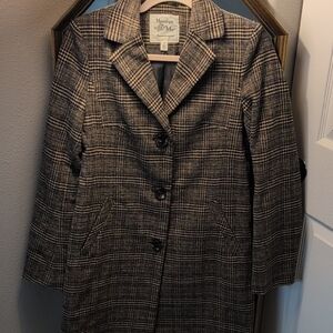 Maralyn & Me Women's Plaid Blazer - Black and Gray